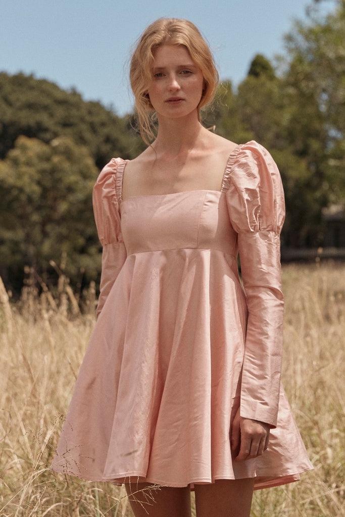 romantic pink dress Romantic Blush Pink Gown with Dramatic Ruffled Bodice 40796