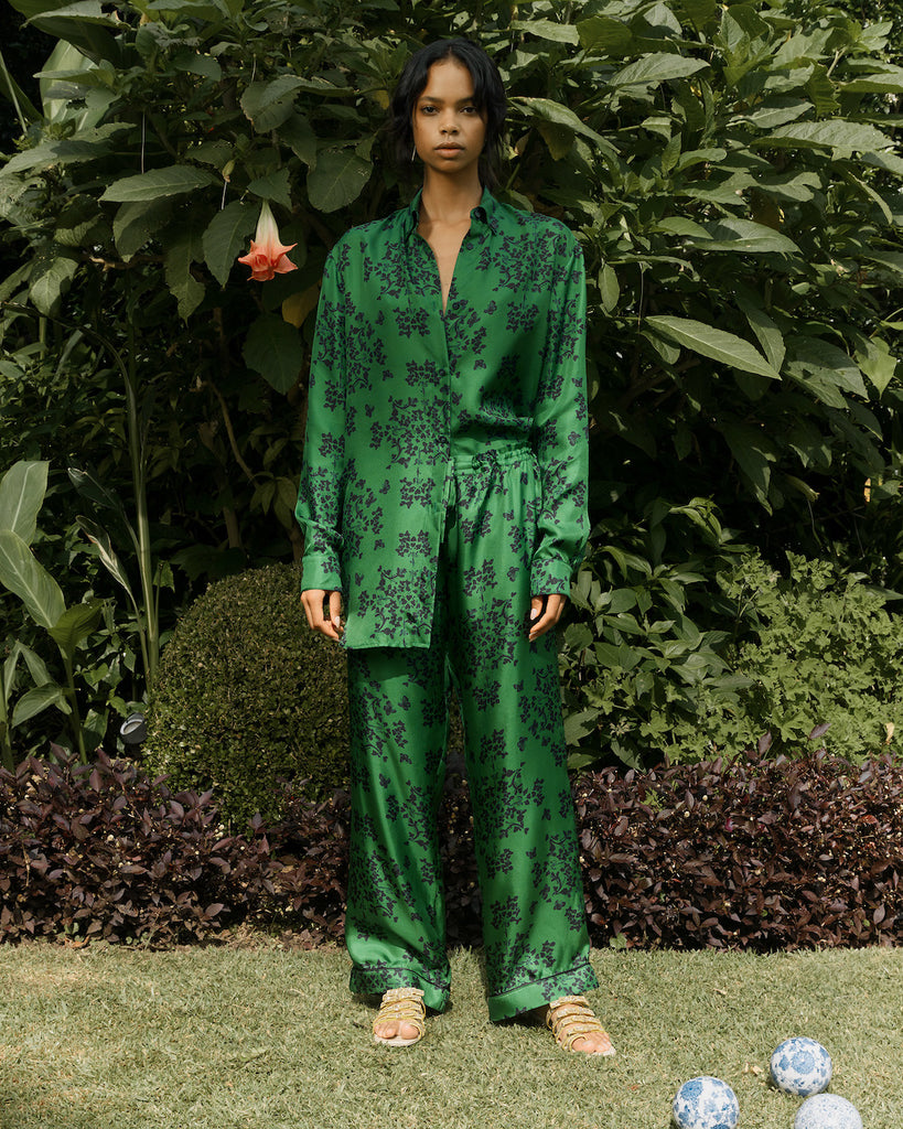 Vagabond Trouser in green print
